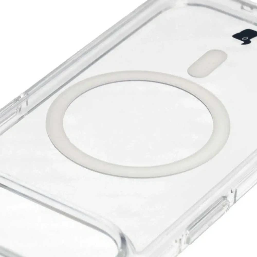 Etui z pierścieniem magnetycznym Bizon Case CrystalO Magnetic do Apple iPhone Air przezroczyste