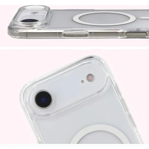 Etui z pierścieniem magnetycznym Bizon Case CrystalO Magnetic do Apple iPhone 17 Air przezroczyste