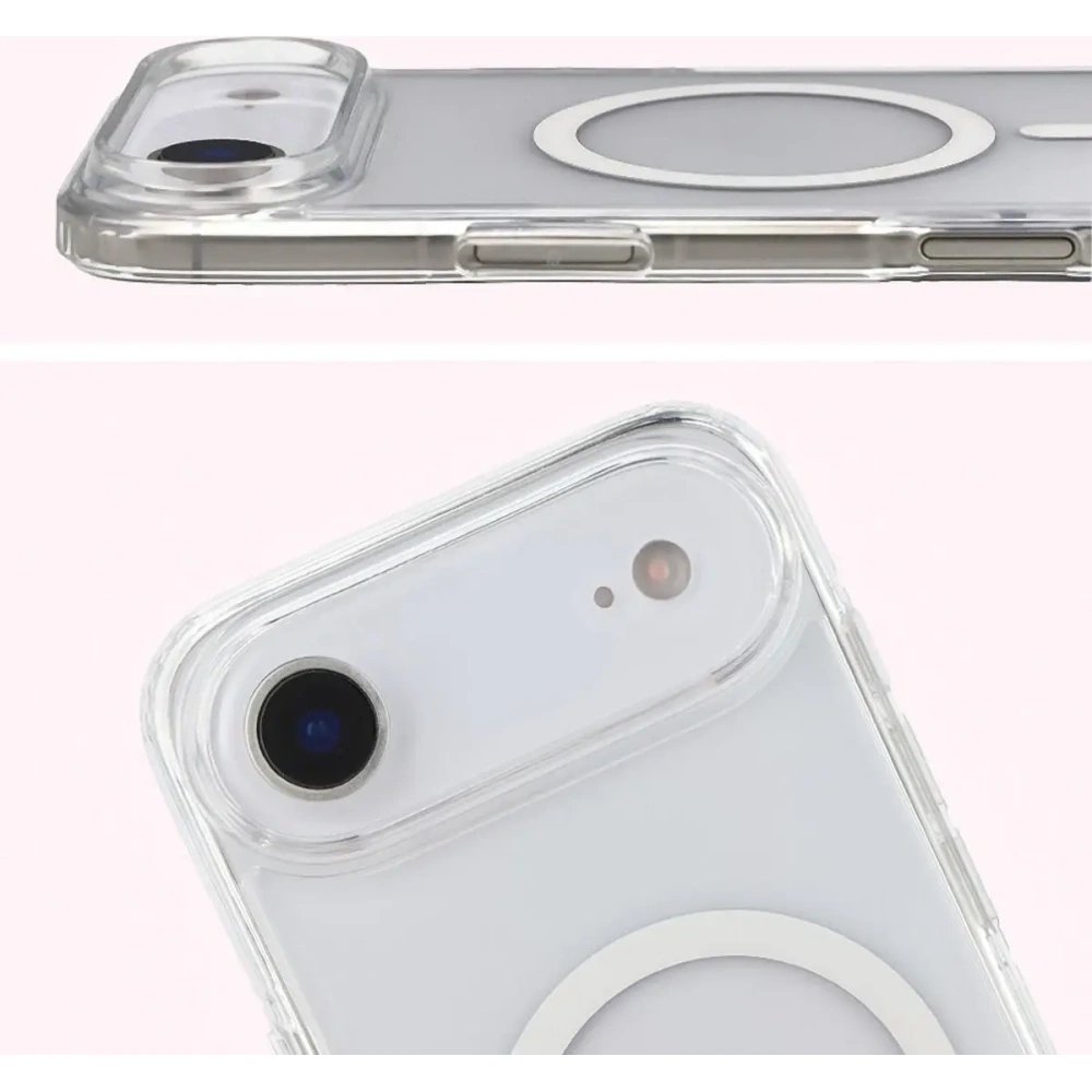 Etui z pierścieniem magnetycznym Bizon Case CrystalO Magnetic do Apple iPhone Air przezroczyste