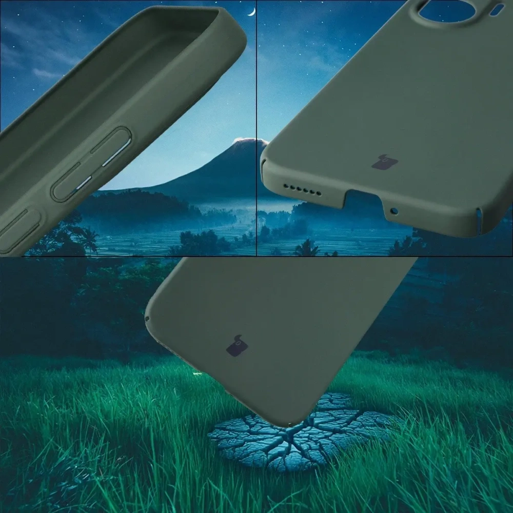 Etui Bizon Case Łupka do Xiaomi POCO F7 zielone