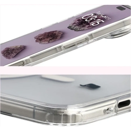 Etui z pierścieniem magnetycznym Bizon Case CrystalO Magnetic do Apple iPhone 17 Air przezroczyste