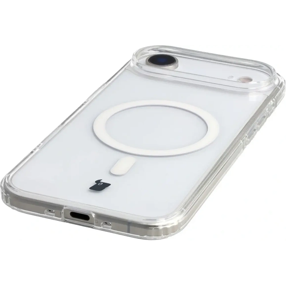 Etui z pierścieniem magnetycznym Bizon Case CrystalO Magnetic do Apple iPhone Air przezroczyste