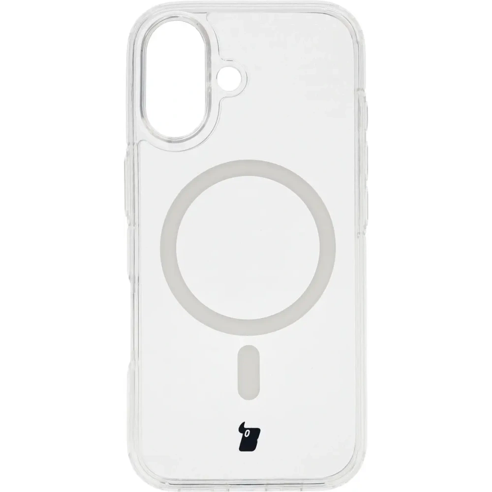 Etui z pierścieniem magnetycznym Bizon Case CrystalO Magnetic do Apple iPhone 17 przezroczyste