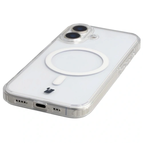 Etui z pierścieniem magnetycznym Bizon Case CrystalO Magnetic do Apple iPhone 17 przezroczyste