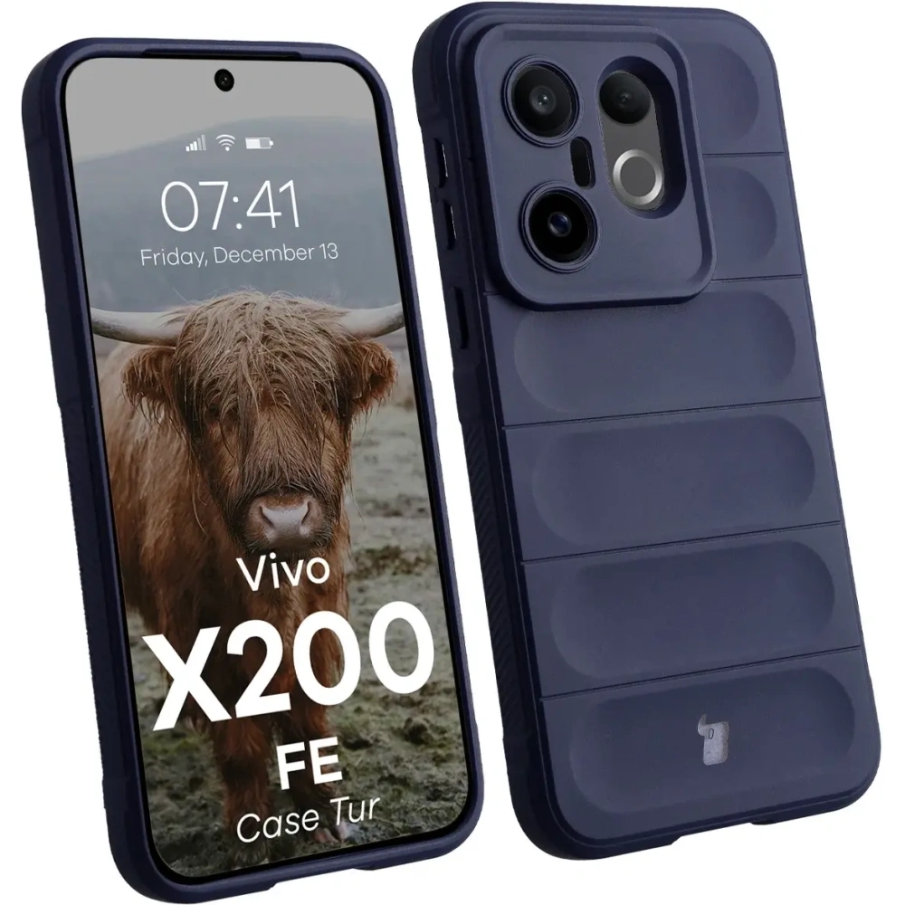 Pancerne etui Bizon Case Tur do Vivo X200 FE granatowe