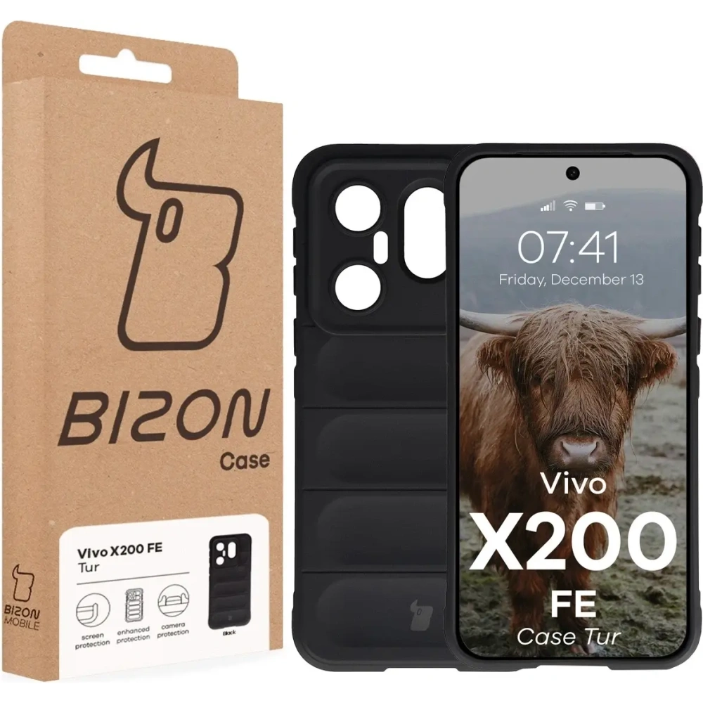 Pancerne etui Bizon Case Tur do Vivo X200 FE czarne
