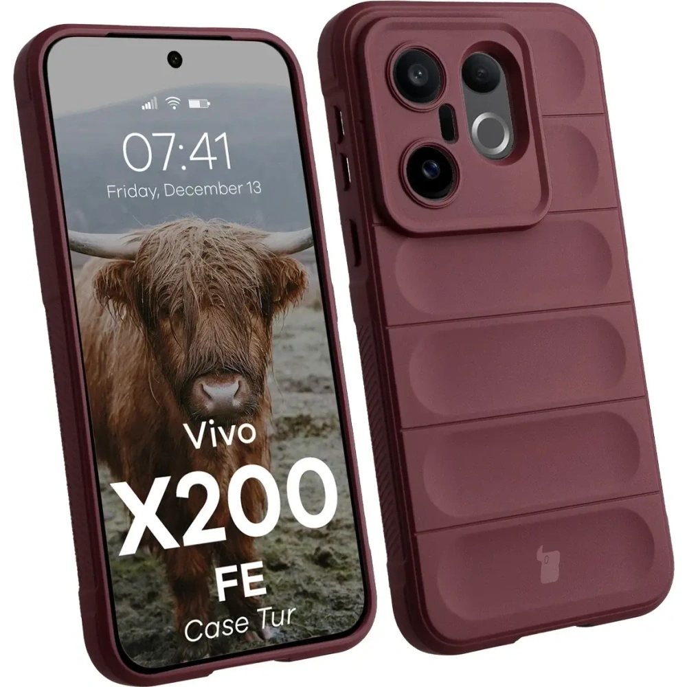 Pancerne etui Bizon Case Tur do Vivo X200 FE burgundowe