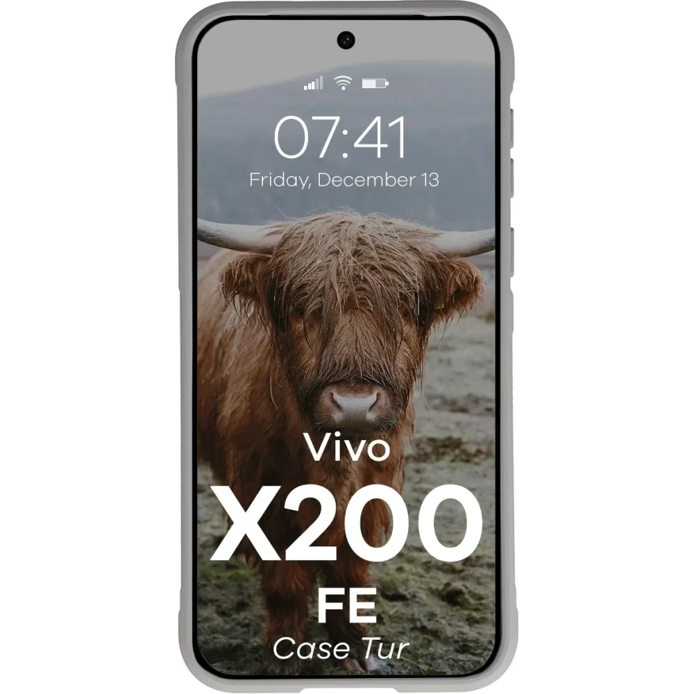 Pancerne etui Bizon Case Tur do Vivo X200 FE jasnoszare