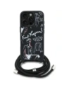 Etui Karl Lagerfeld Crossbody Grained Pattern & Logo do Apple iPhone 16 Pro czarny