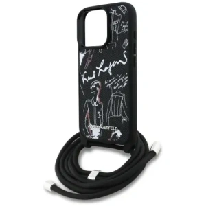 Etui Karl Lagerfeld Crossbody Grained Pattern & Logo do Apple iPhone 16 Pro czarny