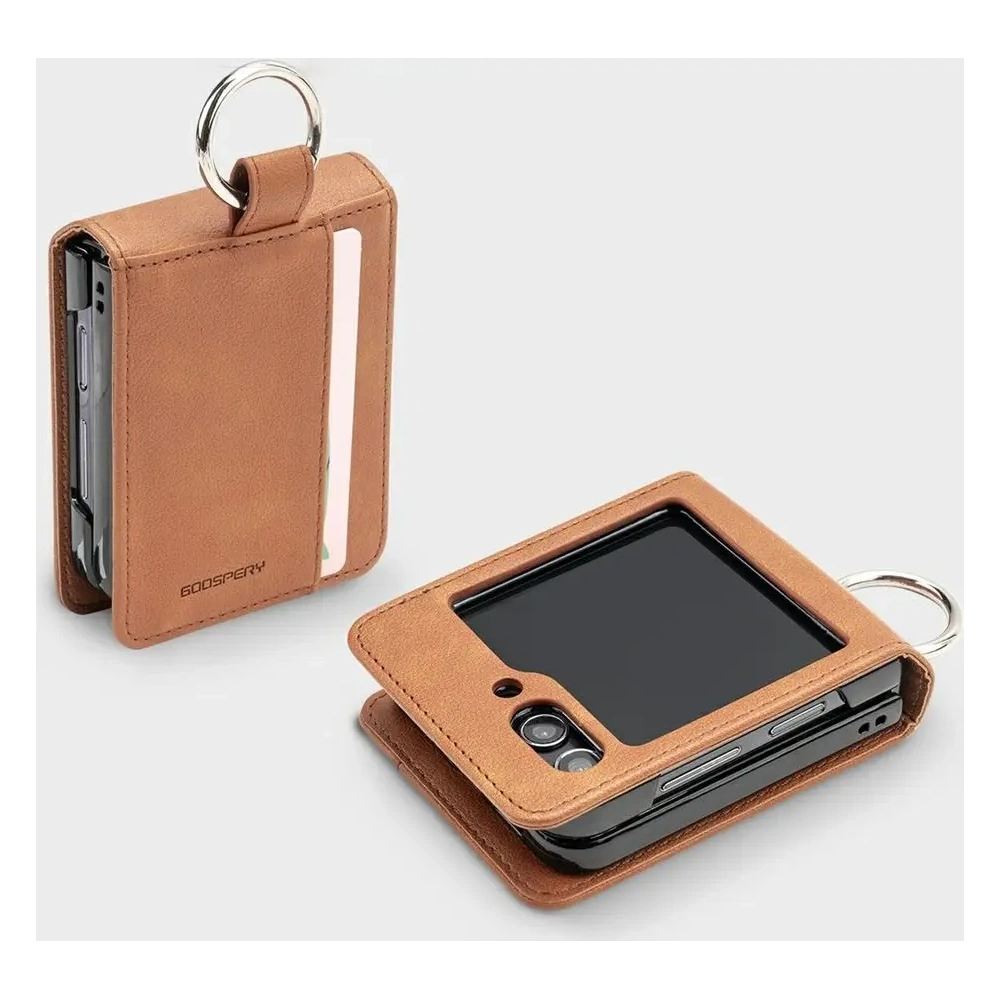 Etui Mercury Basic Diary do Samsung Galaxy Z Flip7 jasnobrązowy