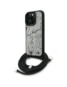 Etui Karl Lagerfeld Crossbody Grained Pattern & Logo do Apple iPhone 16 Pro szary