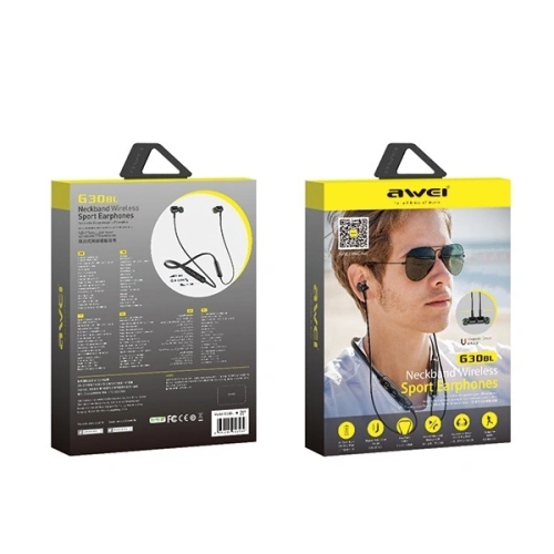 Kup AWEI Bluetooth Sport-Kopfhörer G30BL schwarz/schwarz Nackenband - AWEI037BLK - {ean13} - Sklep Home Screen