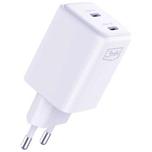 Ładowarka sieciowa 3MK Hyper Charger PD 45W GaN QC4+ PPS 2C Super-Fast Charge 2.0 biały