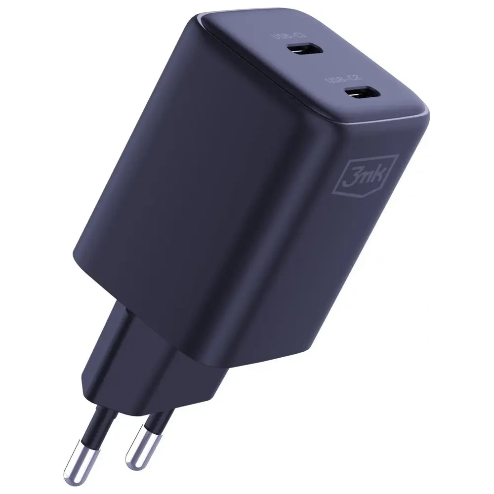 Ładowarka sieciowa 3MK Hyper Charger PD 45W GaN QC4+ PPS 2C Super-Fast Charge 2.0 czarny