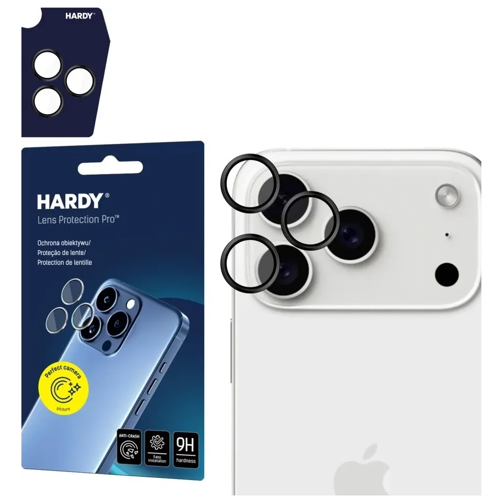 Ochrona na obiektyw aparatu 3MK HARDY Lens Protection Pro do Apple iPhone 17 Pro /17 Pro Max czarny