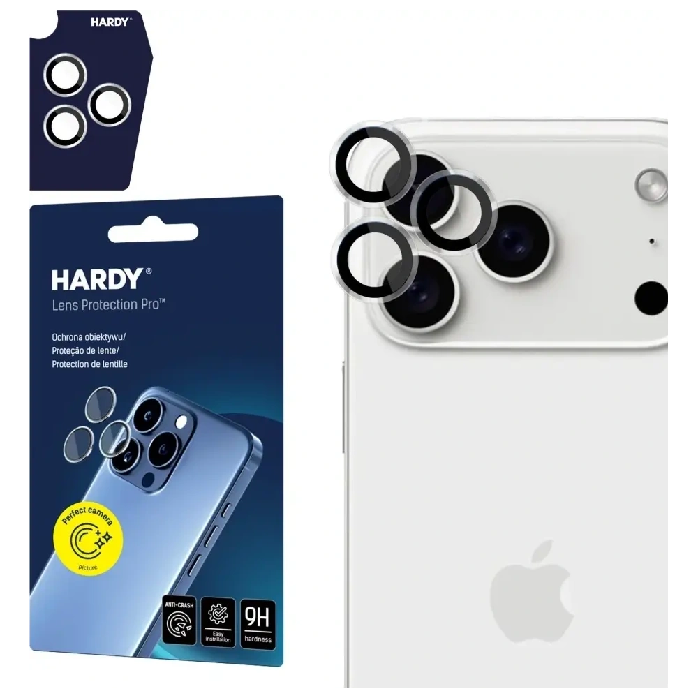 Ochrona na obiektyw aparatu 3MK HARDY Lens Protection Pro do Apple iPhone 17 Pro /17 Pro Max przezroczysty