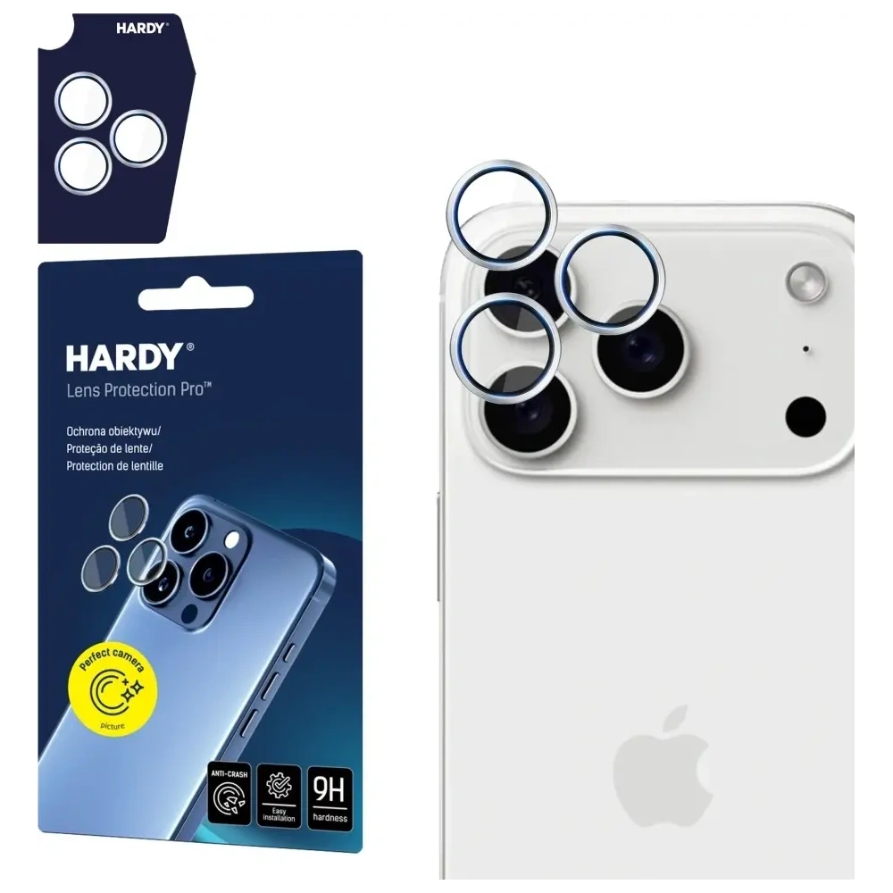 Ochrona na obiektyw aparatu 3MK HARDY Lens Protection Pro do Apple iPhone 17 Pro /17 Pro Max srebrny