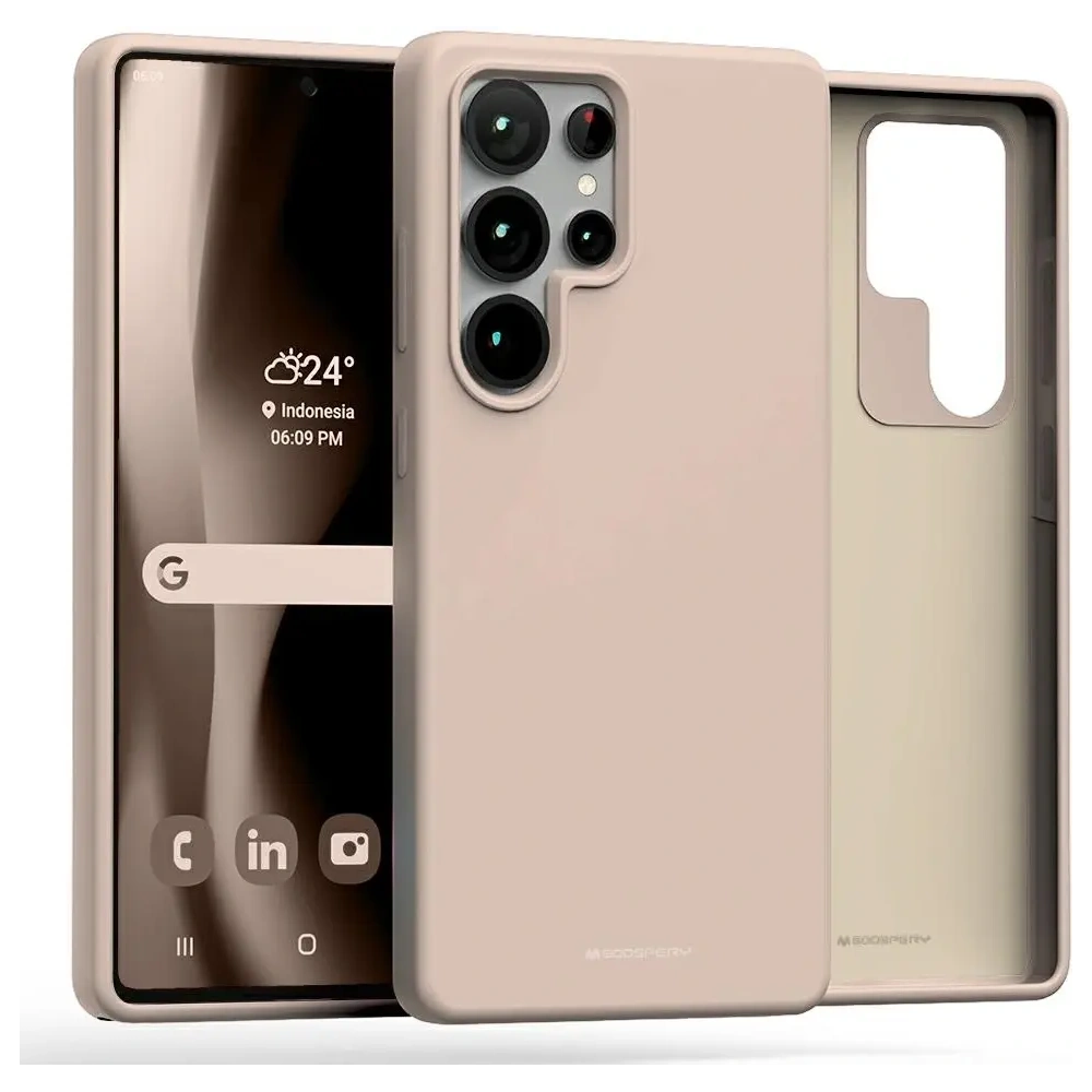 Etui Mercury Pure MagSafe Silicone do Samsung Galaxy S25 Ultra piaskowy