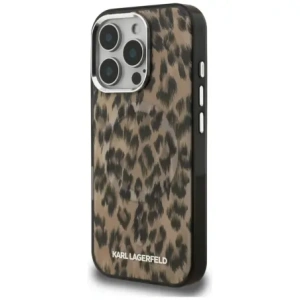 Etui Karl Lagerfeld IML Leopard Pattern MagSafe do Apple iPhone 16 Pro brązowy