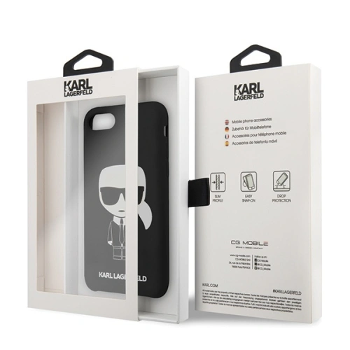 Kup Etui Karl Lagerfeld KLHCI8SLFKBK Apple iPhone SE 2022/SE 2020/8/7 hardcase negru/black Silicone Iconic - KLD302BLK - {ean13} - Sklep Home Screen