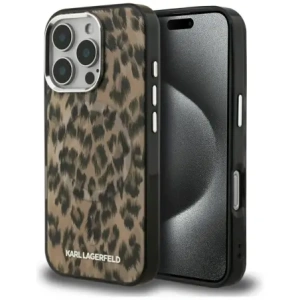 Etui Karl Lagerfeld IML Leopard Pattern MagSafe do Apple iPhone 16 Pro Max brązowy