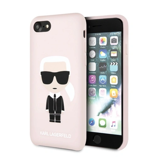 Kup Etui Karl Lagerfeld KLHCI8SLFKPI Apple iPhone SE 2022/SE 2020/8/7 hardcase roz light pink Silicone Iconic - KLD303PNK - {ean13} - Sklep Home Screen