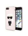 Etui Karl Lagerfeld KLHCI8SLFKPI Apple iPhone SE 2022/SE 2020/8/7 kemény tok világos rózsaszín/Silicone Iconic