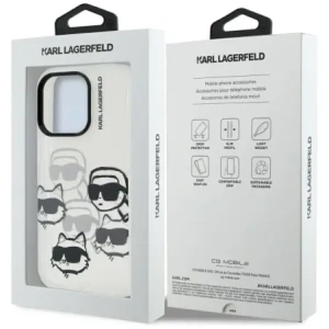 Etui Karl Lagerfeld IML Multi K&C Head Pattern do Apple iPhone 16 Pro Max przezroczysty