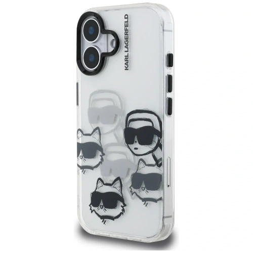 Etui Karl Lagerfeld IML Multi K&C Head Pattern do Apple iPhone 16 przezroczysty
