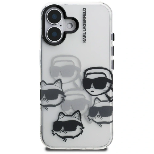 Etui Karl Lagerfeld IML Multi K&C Head Pattern do Apple iPhone 16 przezroczysty