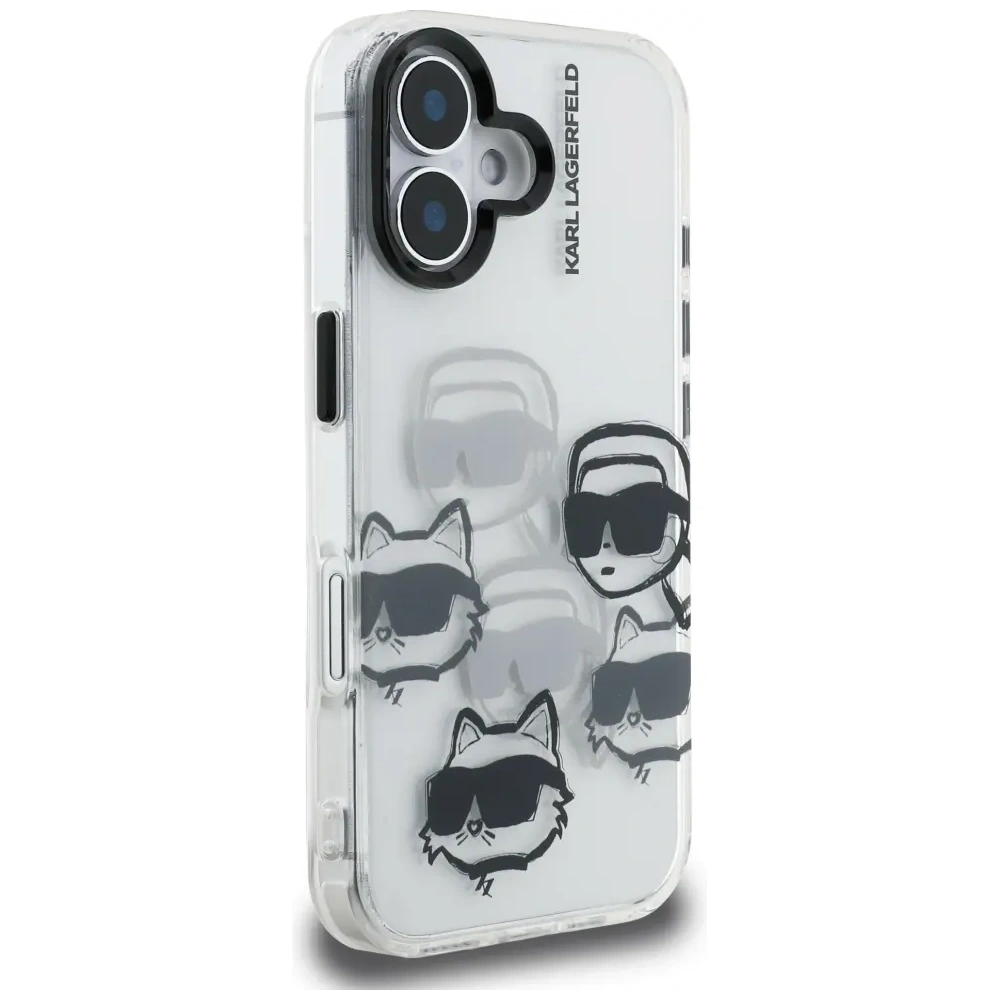 Etui Karl Lagerfeld IML Multi K&C Head Pattern do Apple iPhone 16 przezroczysty
