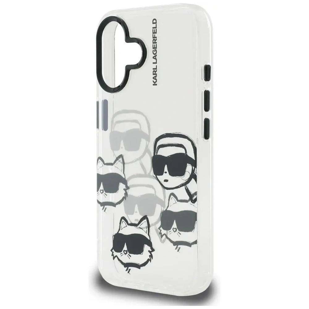 Etui Karl Lagerfeld IML Multi K&C Head Pattern do Apple iPhone 16 przezroczysty