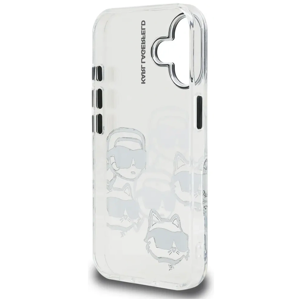 Etui Karl Lagerfeld IML Multi K&C Head Pattern do Apple iPhone 16 przezroczysty