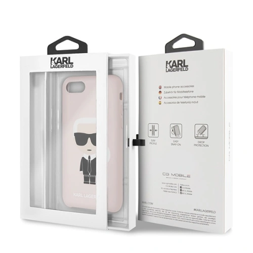 Buy Karl Lagerfeld KLHCI8SLFKPI Apple iPhone SE 2022/SE 2020/8/7 hardcase light pink Silicone Iconic - KLD303PNK - {ean13} - Home Screen Store Europe