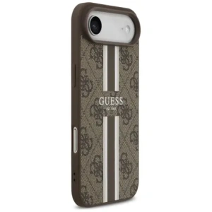 Etui Guess 4G Printed Stripes MagSafe do Apple iPhone 17 Air brązowy