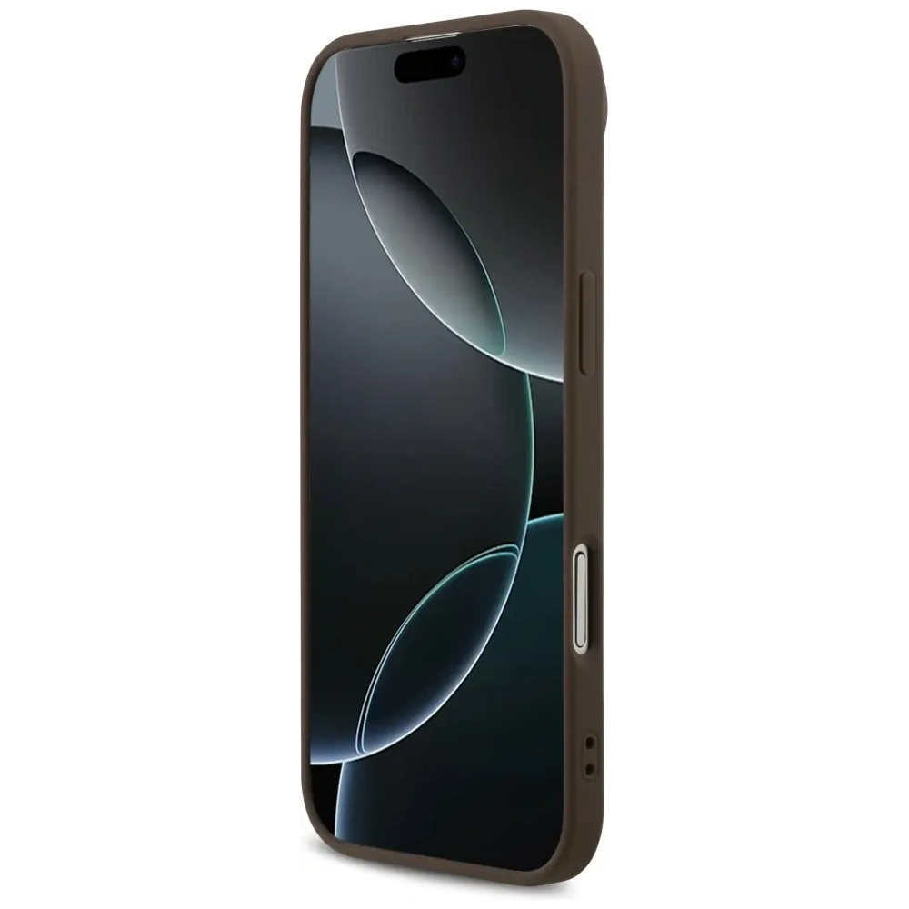 Etui Guess 4G Printed Stripes MagSafe do Apple iPhone Air brązowy