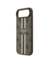Etui Guess 4G Printed Stripes MagSafe do Apple iPhone 17 Air brązowy