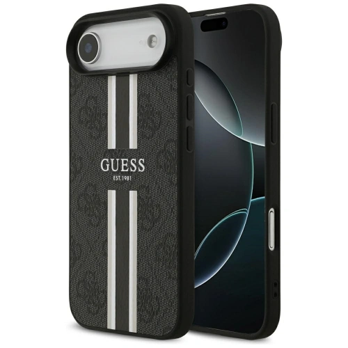 Etui Guess 4G Printed Stripes MagSafe do Apple iPhone 17 Air czarny