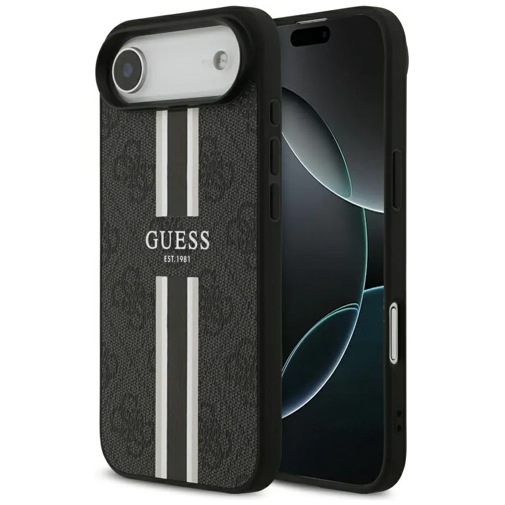 Etui Guess 4G Printed Stripes MagSafe do Apple iPhone Air czarny