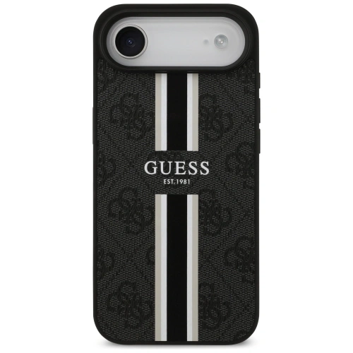 Etui Guess 4G Printed Stripes MagSafe do Apple iPhone 17 Air czarny