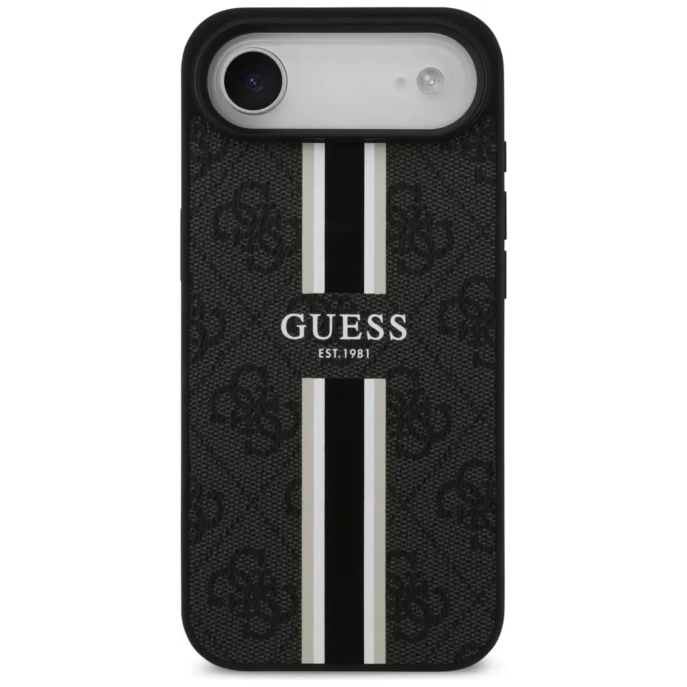 Etui Guess 4G Printed Stripes MagSafe do Apple iPhone Air czarny