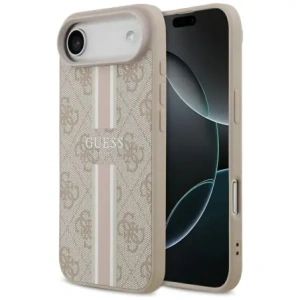 Etui Guess 4G Printed Stripes MagSafe do Apple iPhone 17 Air różowy