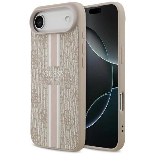 Etui Guess 4G Printed Stripes MagSafe do Apple iPhone 17 Air różowy