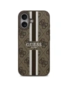 Etui Guess 4G Printed Stripes MagSafe do Apple iPhone 17 brązowy