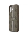 Etui Guess 4G Printed Stripes MagSafe do Apple iPhone 17 brązowy