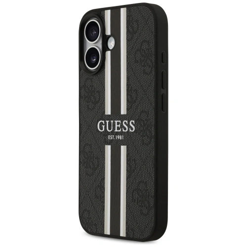 Etui Guess 4G Printed Stripes MagSafe do Apple iPhone 17 czarny