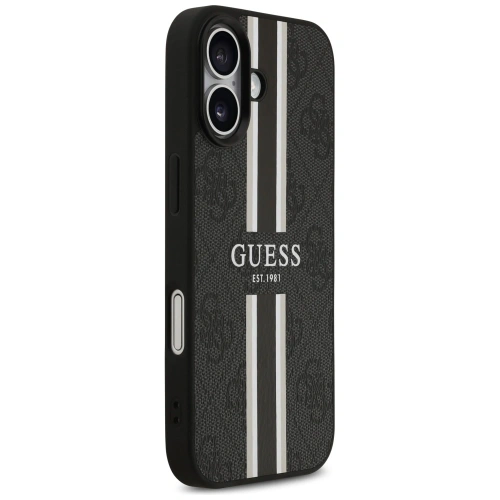 Etui Guess 4G Printed Stripes MagSafe do Apple iPhone 17 czarny