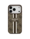 Etui Guess 4G Printed Stripes MagSafe do Apple iPhone 17 Pro brązowy