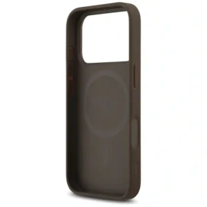 Etui Guess 4G Printed Stripes MagSafe do Apple iPhone 17 Pro brązowy